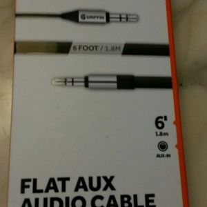 Griffin Aux Flat Audio Cable 6 Ft Black / Best Aux Cable / Aux Cord